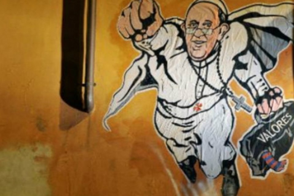 Vaticano posta no Twitter grafite do "superpapa"
