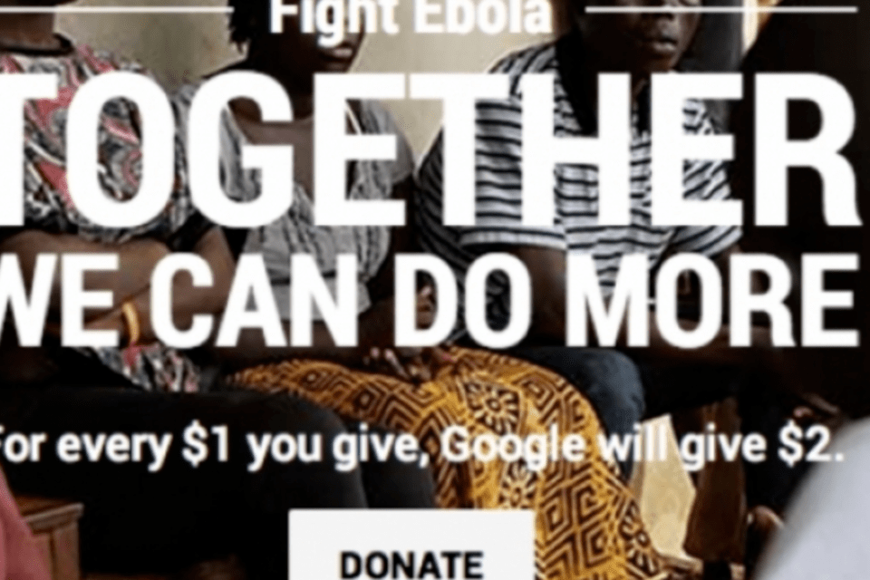 Google lança campanha de arrecadação de fundos para combater o Ebola