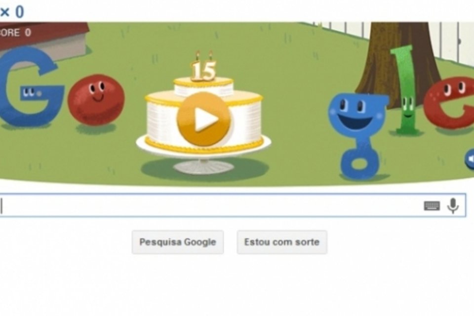 Doodle interativo comemora os 15 anos do Google