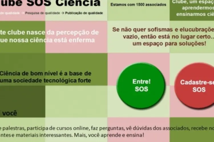 Clube SOS Ciência (Reprodução)
