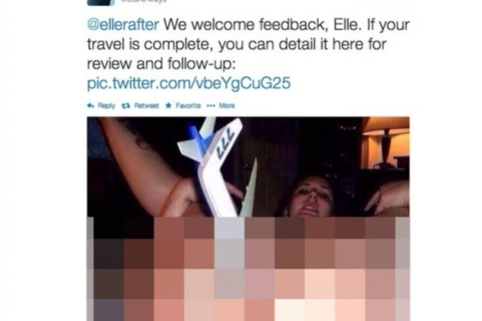 Companhia aérea responde reclamação no Twitter com foto pornográfica
