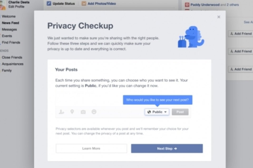 Novas postagens no Facebook agora serão privadas por padrão