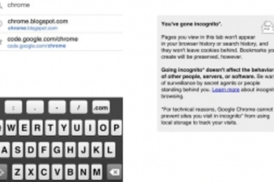 Chrome para iOS apresenta problemas no modo anônimo