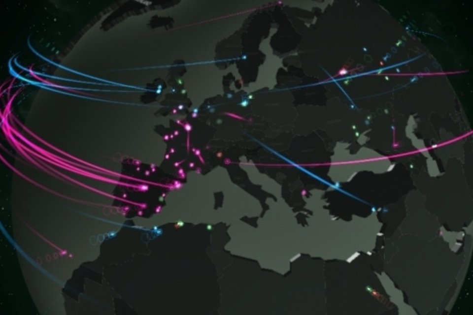 Mapa interativo mostra ciberataques pelo mundo em tempo real