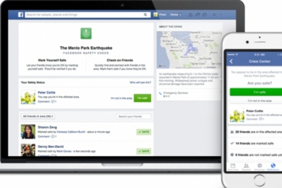 Facebook apresenta recurso para usuários avisarem que estão seguros