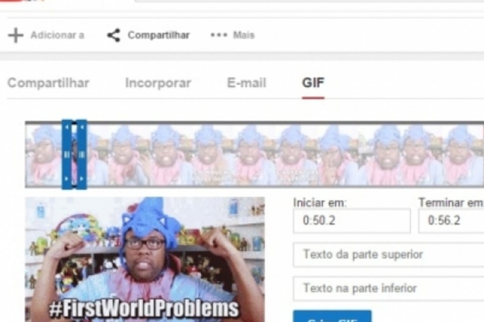 YouTube permite criação de gifs a partir de vídeos