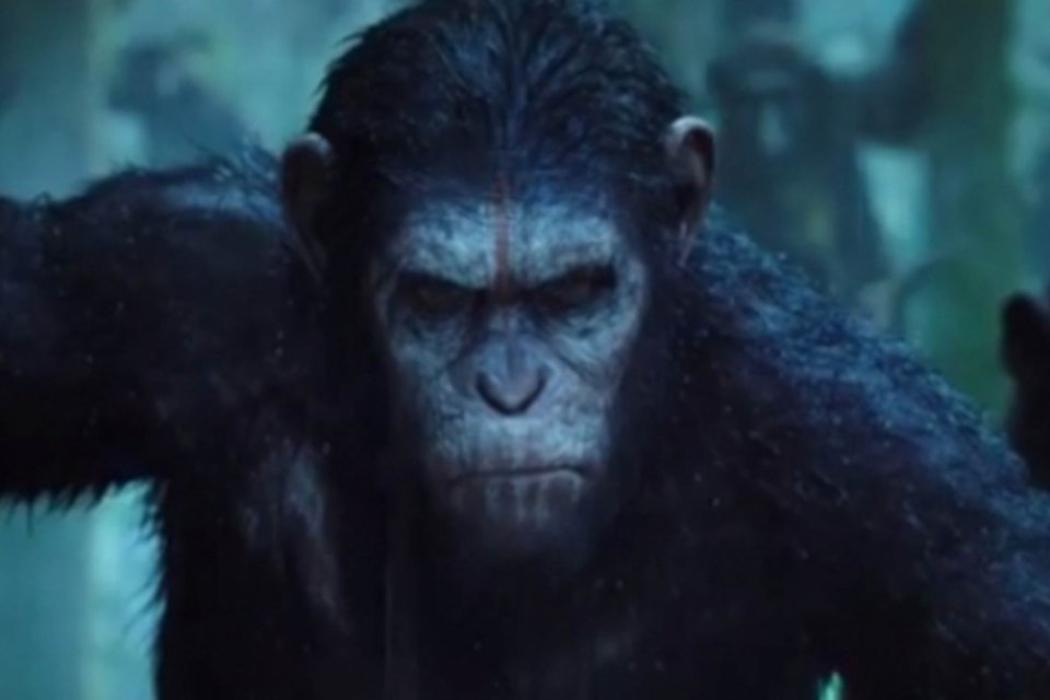 César volta ainda mais medonho no trailer de Planeta dos Macacos - O Confronto
