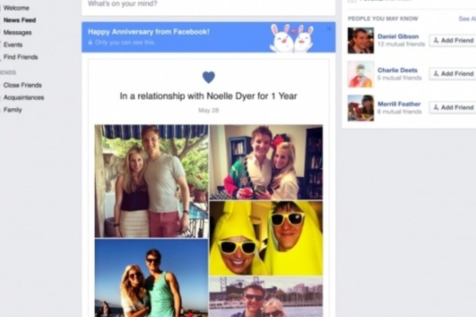 Recurso do Facebook ajuda a celebrar aniversário de namoro ou casamento