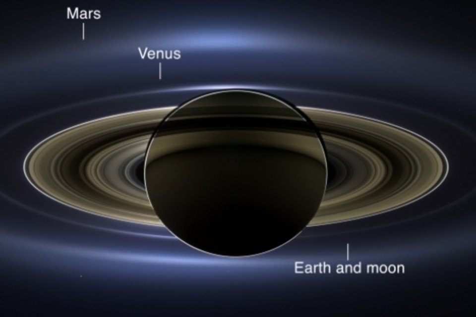 Foto da Nasa mostra Saturno, Terra, Marte e Vênus