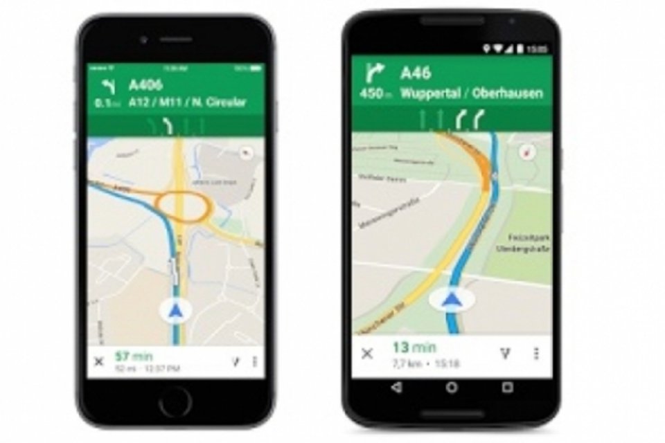 Google Maps na Europa diz ao motorista em que faixa ficar