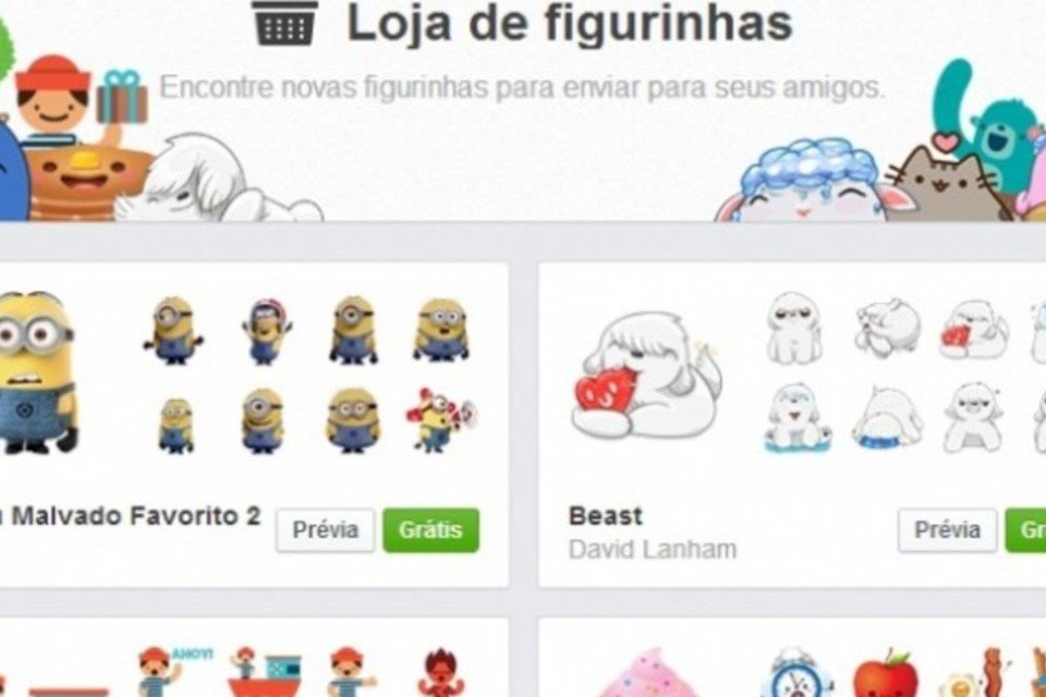 Facebook lança figurinhas gigantes para bate-papo