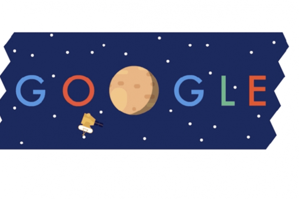 Doodle do Google homenageia rasante da Sonda New Horizons na superfície de Plutão