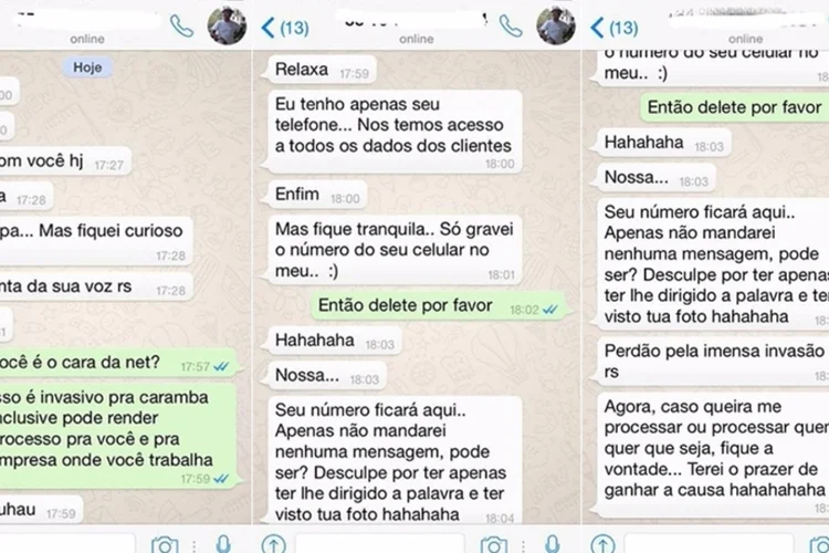 Assédio por Whatsapp (Reprodução)