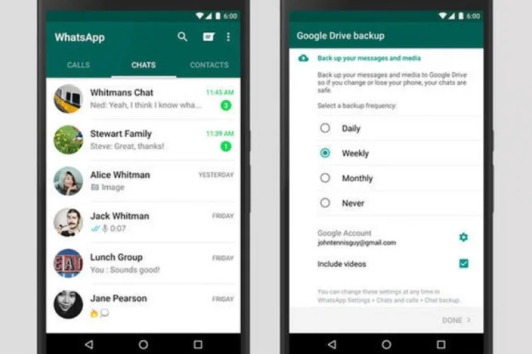 WhatsApp permitirá guardar histórico no Google Drive (Divulgação / Whatsapp)