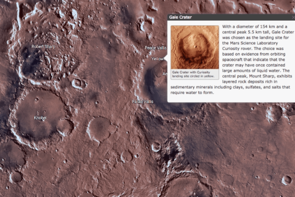 Explore a superfície de Marte com nova ferramenta da Nasa