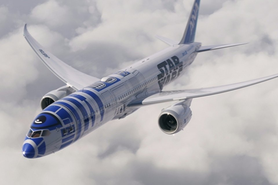 Companhia aérea do Japão lança avião com pintura do robô R2-D2