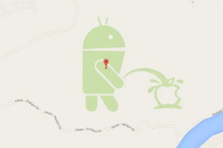 Android Apple (Reprodução/Google Maps)