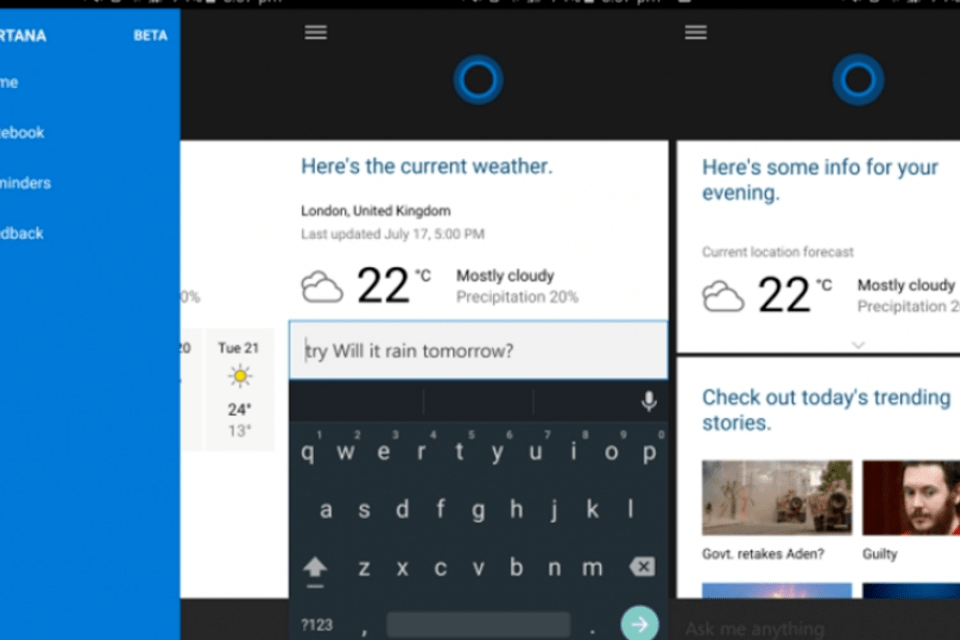 Vazam imagens da assistente pessoal Cortana sendo executada no Android