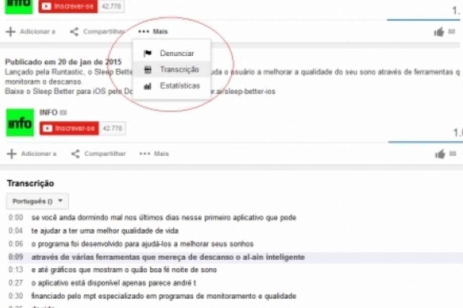 7 Recurso de transcrição