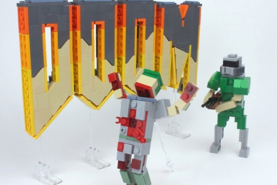 Artista recria o clássico Doom com peças de LEGO