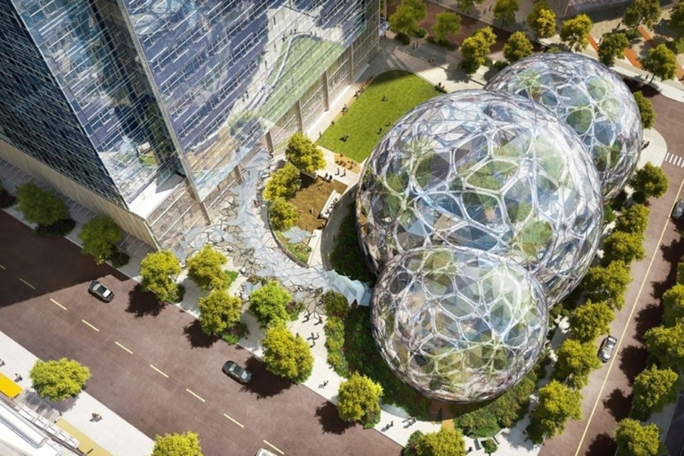 10 imagens do futuro prédio da Amazon em forma de estufa