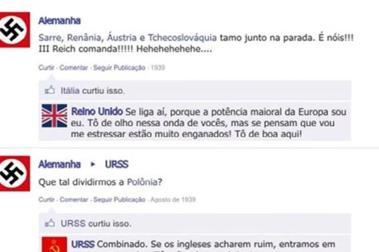 Como seria se a Segunda Guerra Mundial fosse no Facebook (Reprodução)