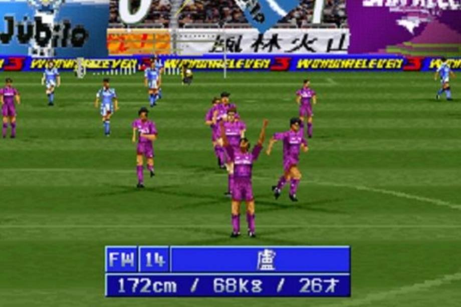 Representações dos jogos (a) Actua Soccer ® (1995) e (b) Pro Evolution