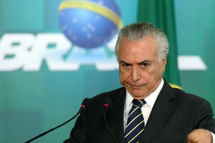 
	Michel Temer: interino quer esperar confirma&ccedil;&atilde;o do resultado do impeachment no Senado para gravar pronunciamento
 (Reuters/Adriano Machado)