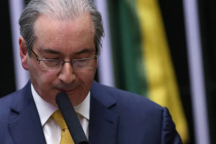 O ex-presidente da Câmara dos Deputados, Eduardo Cunha (PMDB), faz sua defesa na sessão da Câmara dos Deputados que votou sua cassação - 12/09/2016 (REUTERS/Adriano Machado)