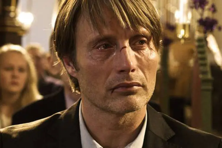 Ator Mads Mikkelsen em cena do filme A Caça, do diretor dinamarquês Thomas Vinterberg (Divulgação)