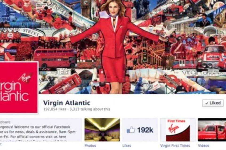 Fan page da Virgin Atlantic no Facebook (Reprodução)
