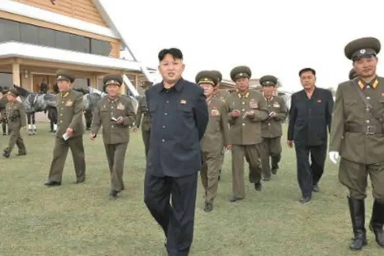 Foto oficial do governo norte-coreano mostra Kim Jong-Un em 22 de outubro de 2013 (KCNA)