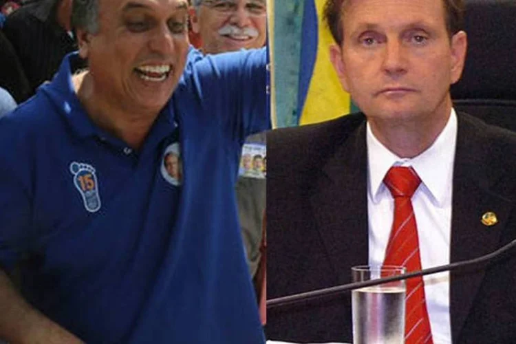 
	Pez&atilde;o e Crivella: Crivella teve 20,26% dos votos no estado, contra 40,57% do candidato &agrave; reelei&ccedil;&atilde;o
 (Fernando Maia Pezão 15/Agência Brasil/José Cruz/Montagem Exame.com)