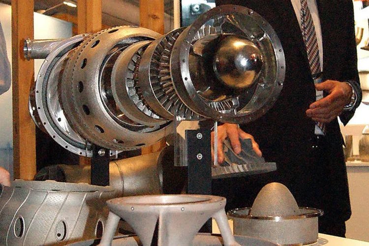 
	Primeiro motor de avi&atilde;o a jato feito por uma impressora 3D &eacute; exibido durante evento internacional de avia&ccedil;&atilde;o em Melbourne
 (REUTERS/Monash University/Handout via Reuters)