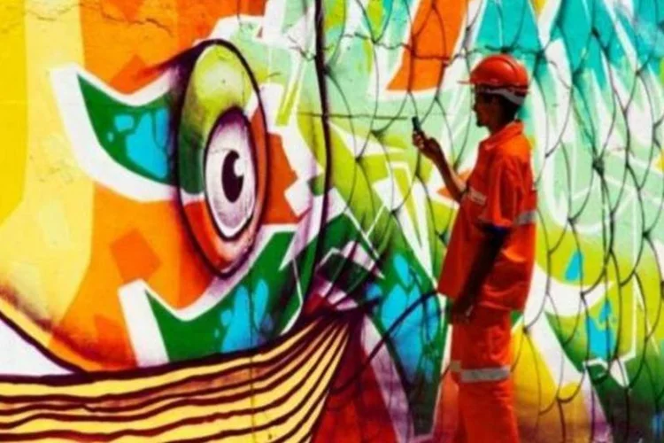 Grafite foi feito por Binho Ribeiro, um dos pioneiros deste tipo de arte no Brasil e na América Latina e que trabalha para a disseminação da cultura de rua (Divulgação)