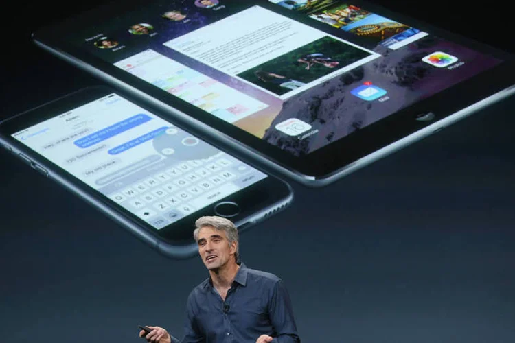 
	Craig Federighi: o vice-presidente da Apple anunciou o iOS 8.1 na semana passada
 (Justin Sullivan/Getty Images)