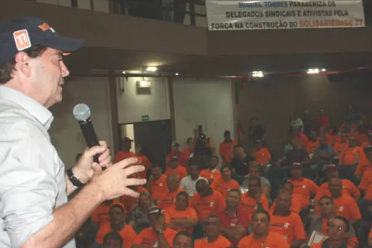 Presidente do Solidariedade, deputado Paulinho da Força, durante evento que reuniu delegados e ativistas sindicais (Divulgação)
