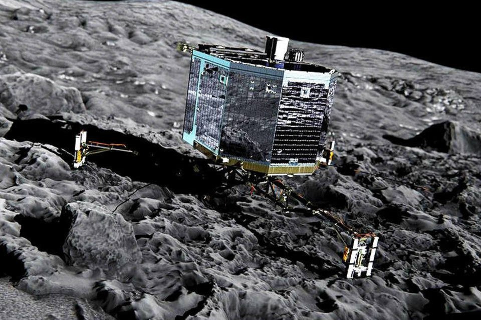 Philae envia boas notícias, mas estaria pousado em declive