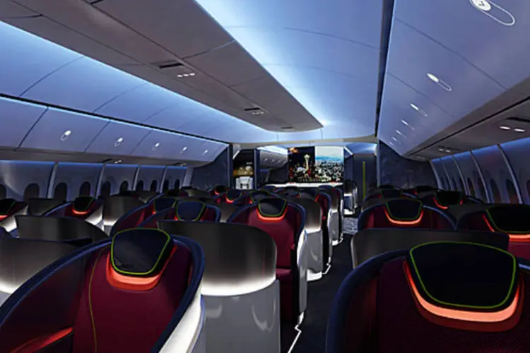 
	Imagem conceitual do interior do Boeing 777x
 (Divulgação/Boeing)