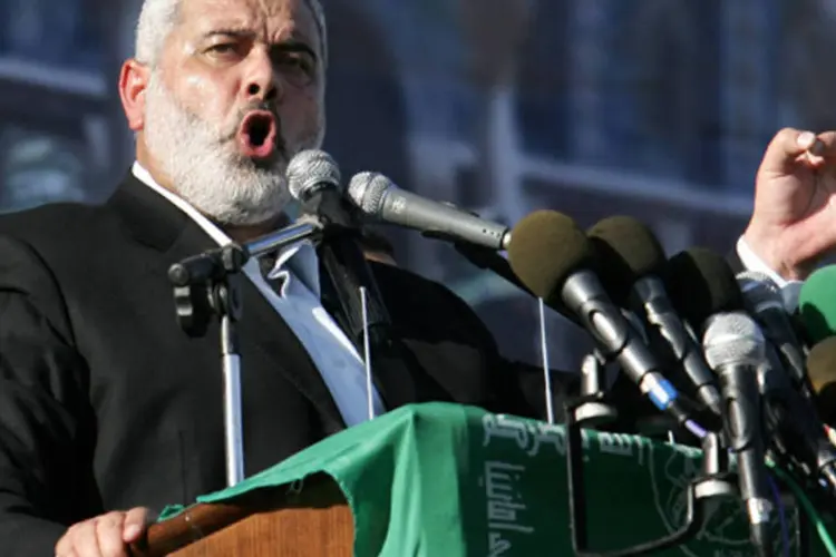 
	Primeiro-ministro do Hamas na Faixa de Gaza, Ismail Haniyeh:&nbsp;Haniyeh classificou o encontro de &quot;positivo&quot;
 (Abid Katib/Getty Images)