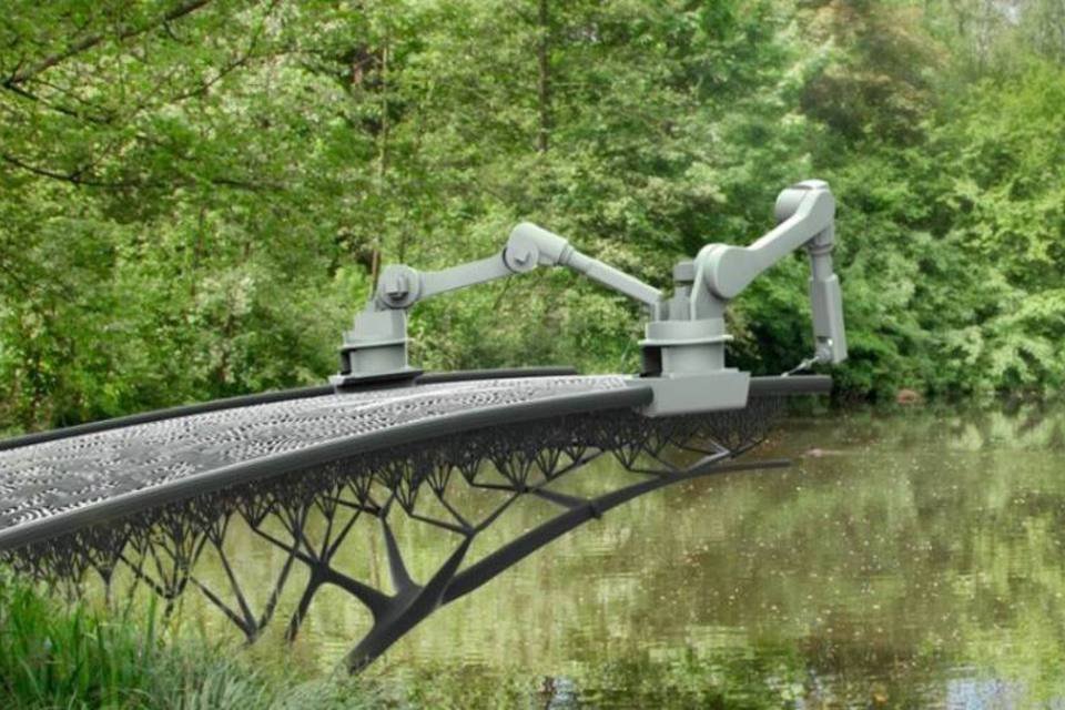 Ponte: impressora 3D deve construir estrutura em Amsterdã, na Holanda (Reprodução)