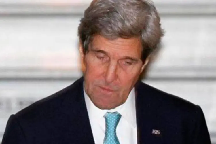 
	O secret&aacute;rio de Estado americano, John Kerry: Kerry vem dizendo que um acordo preliminar poderia diminuir as diferen&ccedil;as entre os dois lados e preparar o caminho para um acordo final
 (KHAM/AFP)