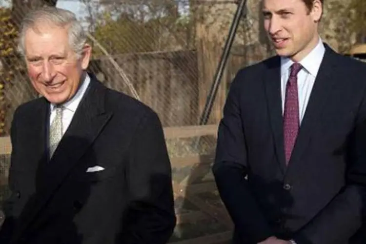 Príncipe Charles e seu filho William em Londres no dia 26 de novembro de 2013 (Afp.com / Eddie Mulholland)