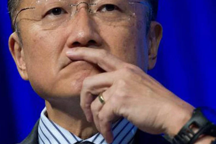 Jim Yong Kim, presidente do Banco Mundial, fala sobre pobreza durante seminário em 9 de outubro de 2013 (Saul Loeb/AFP)