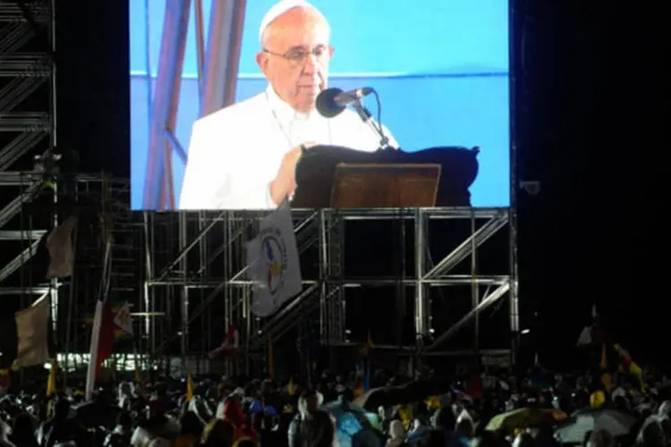 O papa Francisco participa da Festa da Acolhida, na orla de Copacabana
 (Fernando Frazão/ABr)