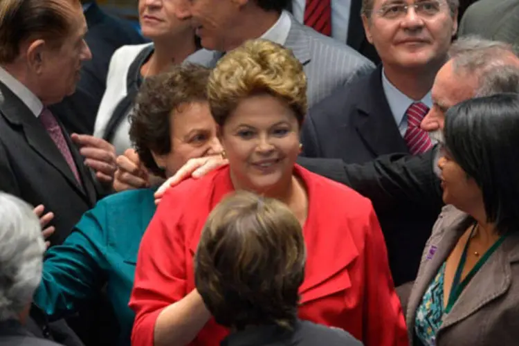 
	Dilma Rousseff em sess&atilde;o solene no Congresso: governo quer trabalhar pautas antes que&nbsp;a Casa seja tomado pelas discuss&otilde;es eleitorais
 (Wilson Dias/ABr)