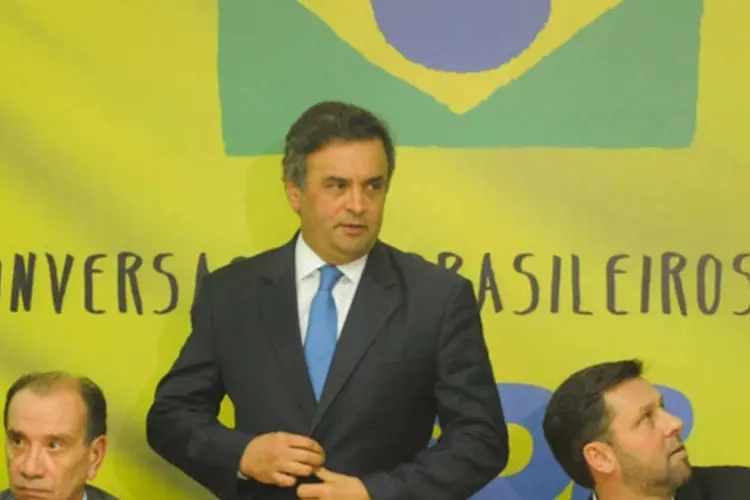 
	A&eacute;cio Neves: pr&eacute;-candidato alfinetou o novo slogan do PT
 (José Cruz/ABr)