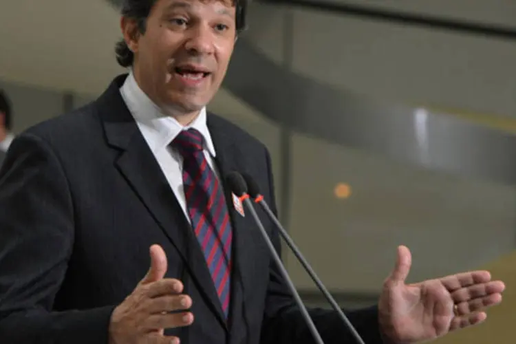 
	Fernando Haddad: apesar da pol&ecirc;mica no partido, prefeito de S&atilde;o Paulo aprovou o slogan da campanha
 (Valter Campanato/ABr)