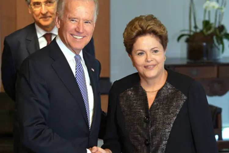 
	&quot;A presidente Dilma &eacute; uma l&iacute;der que olha com foco de raio laser para as quest&otilde;es que s&atilde;o mais importantes ao povo brasileiro&quot;, afirmou o vice-presidente dos EUA
 (Wilson Dias/ABr)