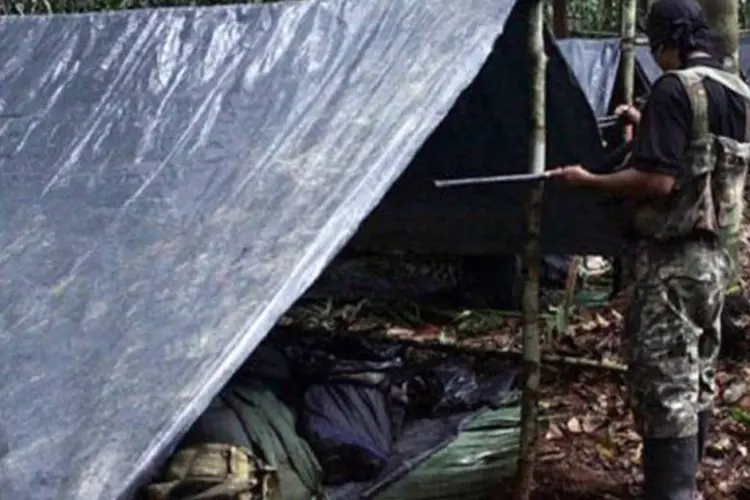 
	Acampamento do Sendero Luminoso na selva: as crian&ccedil;as resgaradas tinham entre 4 e 13 anos
 (AFP)